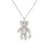 Copper Inlaid Zircon Bear Pendant Necklace, Exquisite and Cute Fashion Accessories Gift.