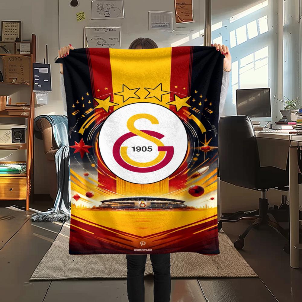 1pc Galatasaray Print Flannel Blanket, High Quality Comfortable for All Seasons, Home Decor, Warmth and Comfort, Perfect for Christmas Gifts56