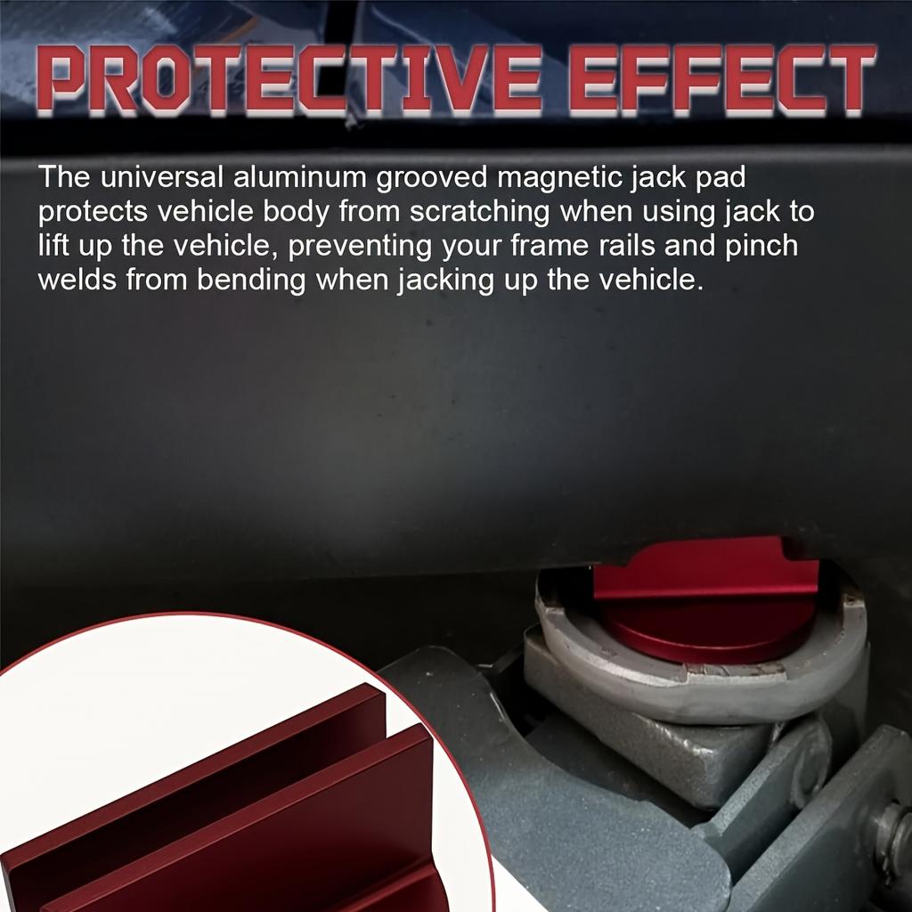 Welded Jack Adapter Aluminum Jack Pad with Large Slotted Magnetic Jack Pad for Universal Vehicles