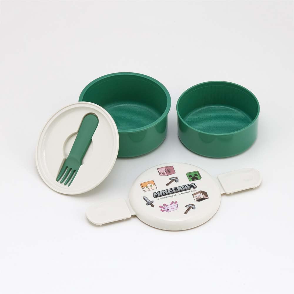 Skater Bento Rice Ball Made In Explore More Box, 500ml, 2-Tier, Round, Case, Antibacterial, Japan, Minecraft, ONWR1AG-A