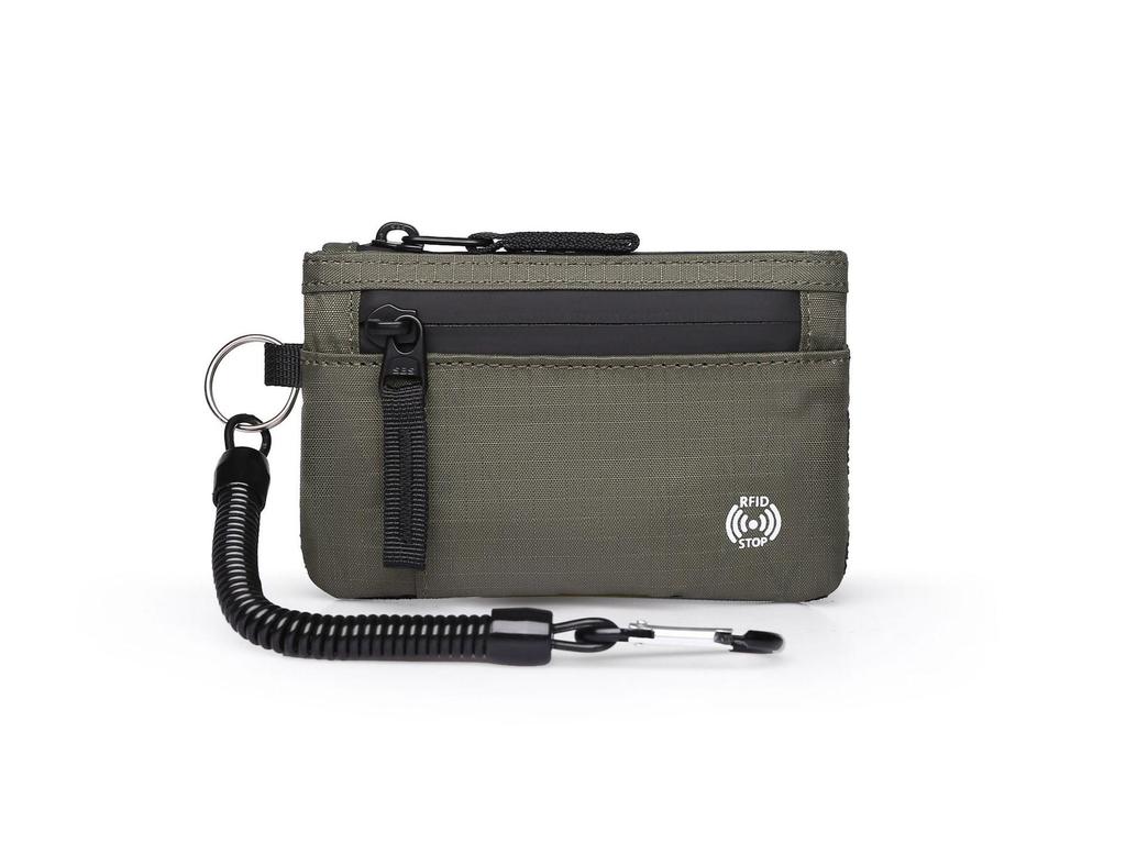 RFID Coin Purse Anti-Theft Card Holder X-Pac Mini Travel Wallet with Keychain