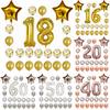 24 bucăți/set 1 16 18 20 21 La mulți ani 40 de inci, folie cu numere, baloane confetti cu stea din aur roz