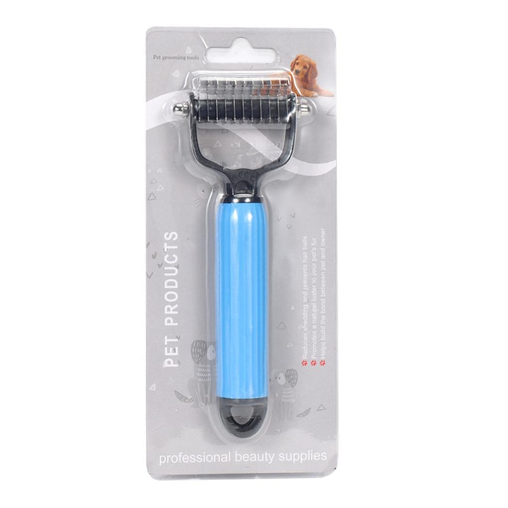 Pet Dematting Comb, Deshedding Dog Brush Dematting Tool, Double-Sided Undercoat Rake For Dogs Cats, Pet Grooming Rakes Dog Grooming Brush For Shedding