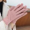 Soft Bow Anti-cold Mittens Faux Cashmere Elasticity Finger Mittens Soft Thickened Gloves  Outdoor