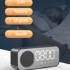 Bluetooth Wireless Audio Office Alarm Clock, Mini LED Mirror Digital Clock, Mobile Phone Speaker, Stereo Audio, FM Radio