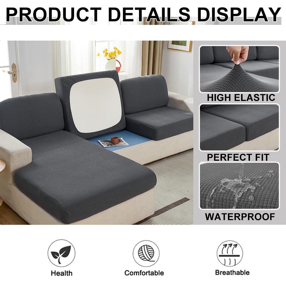 Solid Waterproof Sofa Cushion Cover Furniture Protector For Living Room Elastic Removable Armchair Cover L -Shaped Sofa Cover