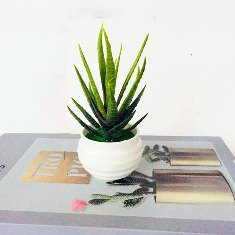 

2 шт. искусственное алоэ, имитация растения в горшке, мини-растение в горшке, искусственная пластиковая форма для дисплея, бонсай для домашнего декора стола