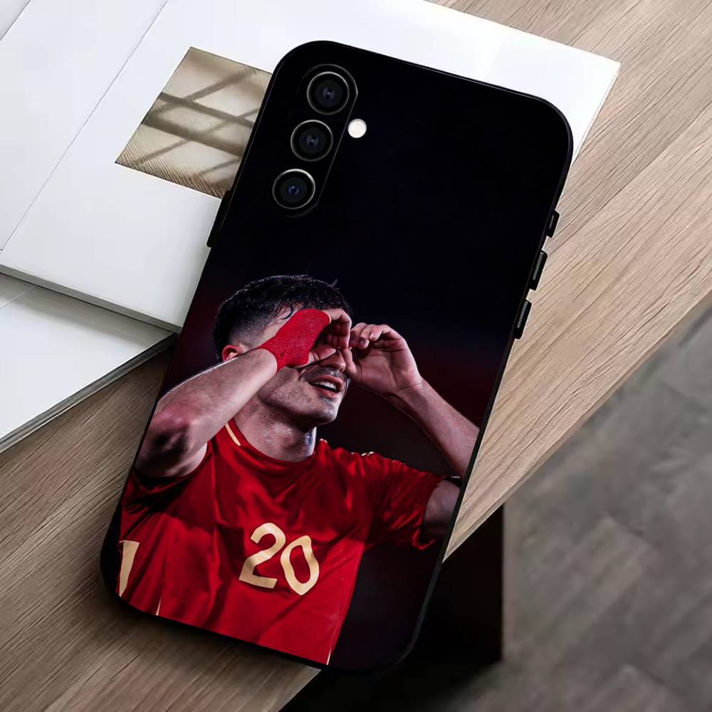 Futbolista Pedri  Phone Case Black Silicone Soft For Samsung Galaxy A73,A72,A71,A70,A53,A52,A51