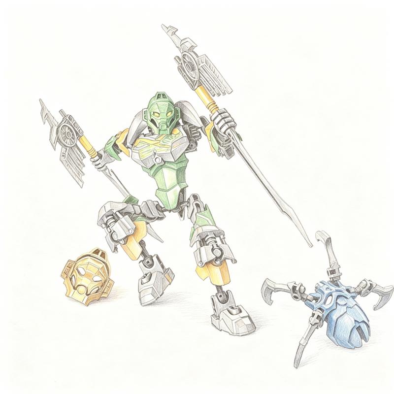Bionicle Series Skull Warrior Mask Maker Building Blocks Anime Action Figures Soldier Warrior Bricks Toys For Boys Kids Gifts