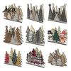 Kitchen Table Decoration Wooden Christmas Tree Napkin Holder, Freestanding Tissue Dispenser with Star And Snowflake Decor, Party Supplies Decorative