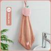 Cute Pig Embroidered Hanging Hand Towel, Absorbent Coral Fleece Kitchen Towel, Dish Cloth
