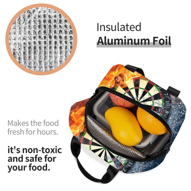 Dartscheibe Isolierte Lunchtaschen für Damen Pfeil Bogenschießen Ziel Dartscheibe Tragbarer Kühler Thermische Lebensmittel-Lunchbox Schule