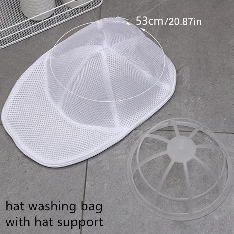 Washing Machine Hat Wash Protector Cap Cleaner Laundry Bag Small Clothes Wash Bag Anti-Deformation Mesh Organizer Zip Bags