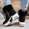 Faux Fur Non-Slip Snow Boots Women Winter Chunky Platform Plush Ankle Boots Woman Air Cushion Thick Bottom Warm Cotton Shoes