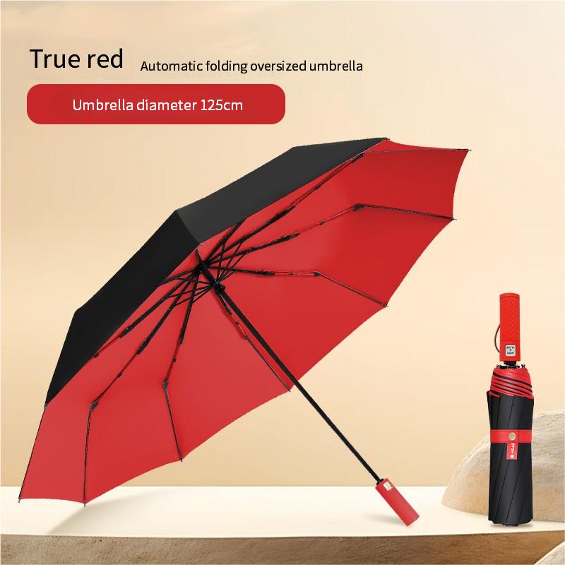 125Cm Three-Fold Extra Large Double-Layer Umbrella Surface Vinyl Sunscreen Folding Men'S Umbrella Manufacturer