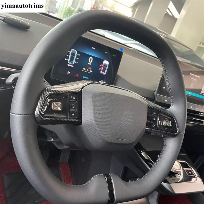 Window Lift / Head Light / Steering Wheel / Gear Shift Panel Cover Trim For MG 4 EV 2024 Carbon Fiber Accessories Interior