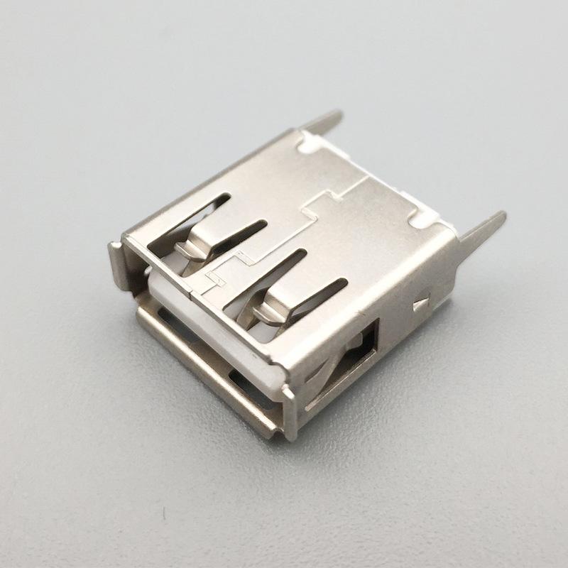 15.0 USB Female Socket, Vertical 180° Insert, A-Type, Straight Bent Pin, Crimped Edge, USB 2.0 Interface
