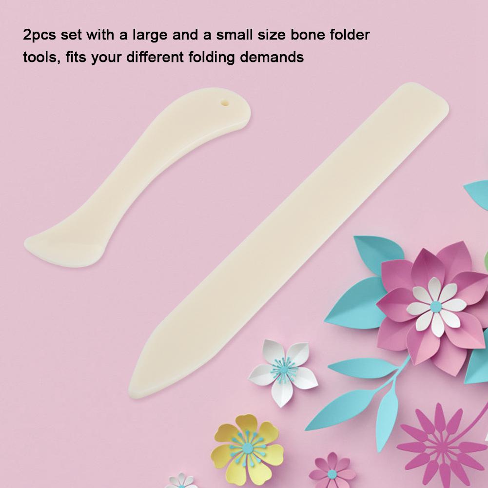 2PCS Set White Bone Folder Paper Crser Tool Scoring Folding Crsing  s Binding Folder Folding NaMachine Manual The Pointed Hd Is Also sy to Bend an