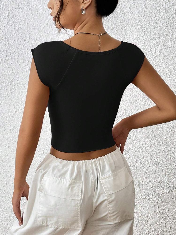 Solid Ruched Split Hem Sleeveless Crop Tee Top Women Summer Fashion Design Slim Tank Top Shirt Casual Streetwear Y2K Clothes