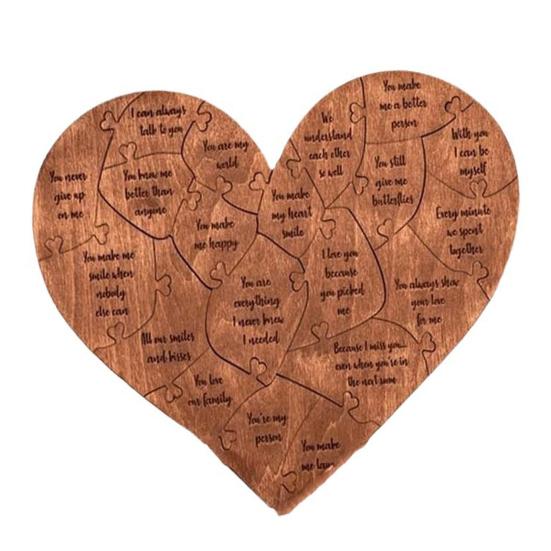 

Деревянный пазл в форме сердца для него ее пары 20 причин почему я люблю