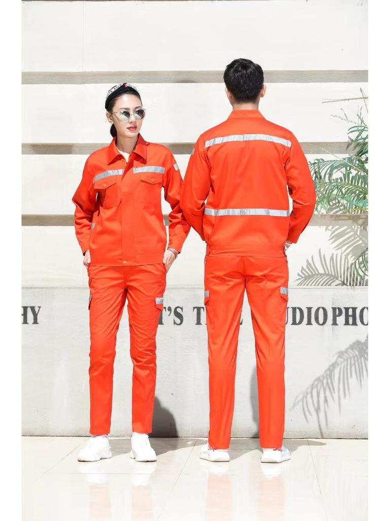 Reflective Workwear Set: Spring & Autumn, Summer Sanitation, Road Construction, Wear-resistant, Thin Long-sleeved Uniform
