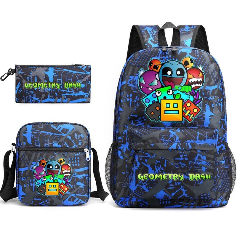 3-teiliges Schulrucksack-Set für Schüler Große Kapazität Oxford-Stoff Schultasche mit Schultergurt und Federmäppchen