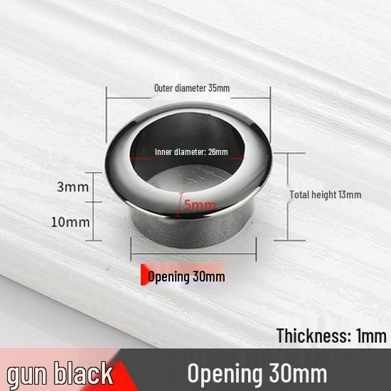 Round ABS Cable Grommet Cover for Desk, Plastic Routing Hole Covers In 18/25/30/40/45/55mm Sizes