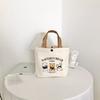 Cute Letters And Cartoon Bear Print Casual Hand Held Canvas Bag For Daily