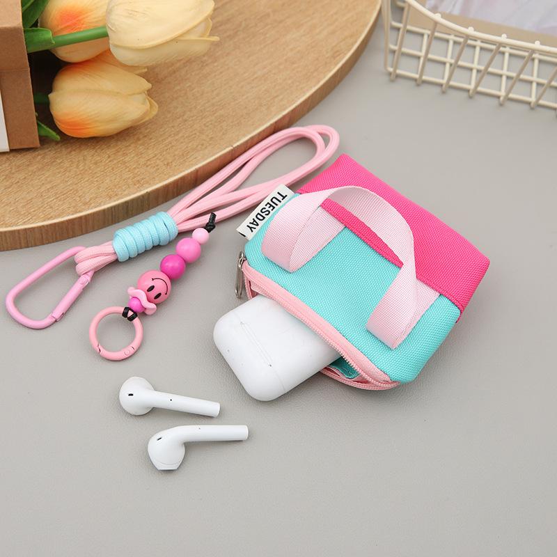Dopamine, Pink, Mini, Earphone Case, -lost, Storage Bag, Data Cable Organizer Bag, ,Sweet and Girly Accessories