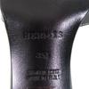 Excellent HERMES Sandals Ankle Strap with API Metal Black Leather Women 35.5 Used