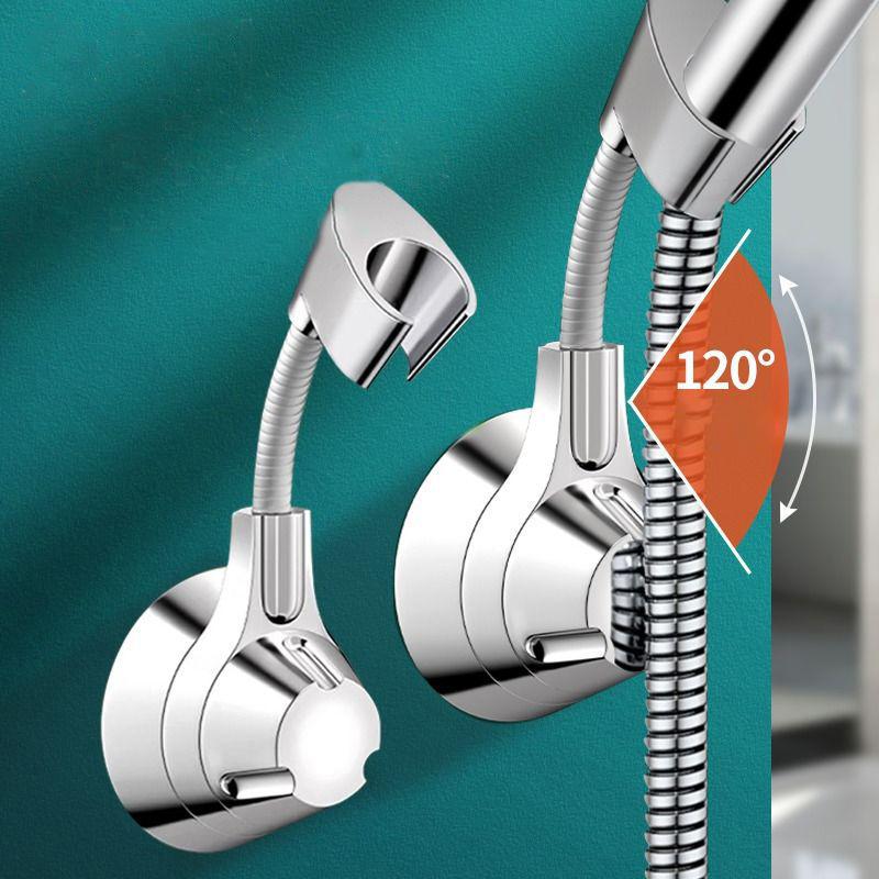 Suction Cup Shower Holder Adjustable Shower Head Holder Nozzle Handheld Holder Punch-Free Multi Angle Rotation Shower Bracket
