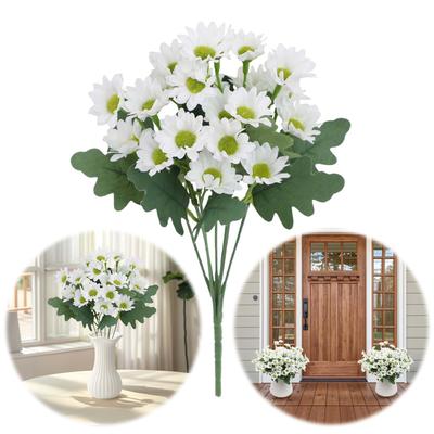 5 Bundles Lifelike Outdoor Sunset Mums Flowers Fake Chamomile Flowers Fake Daisy Flowers for Home Wedding Party Decor