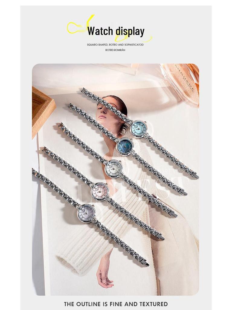 Gedi Luxury Mother-Daughter Mother-of-Pearl Quartz Watch with Alloy Bracelet – Waterproof and Exquisite Design