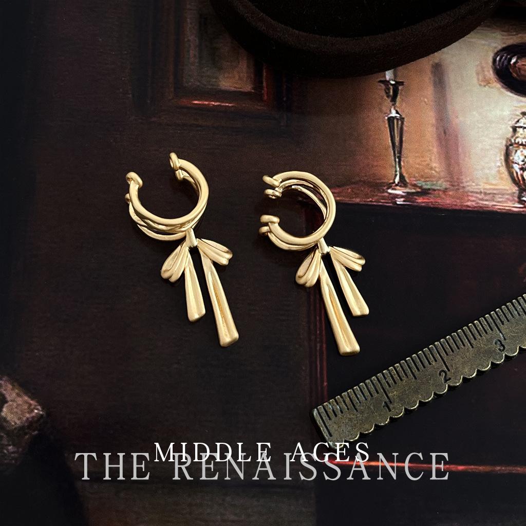 Балерина~ Клипса на козелок уха Нишевые серьги-бантики Серьги Женские