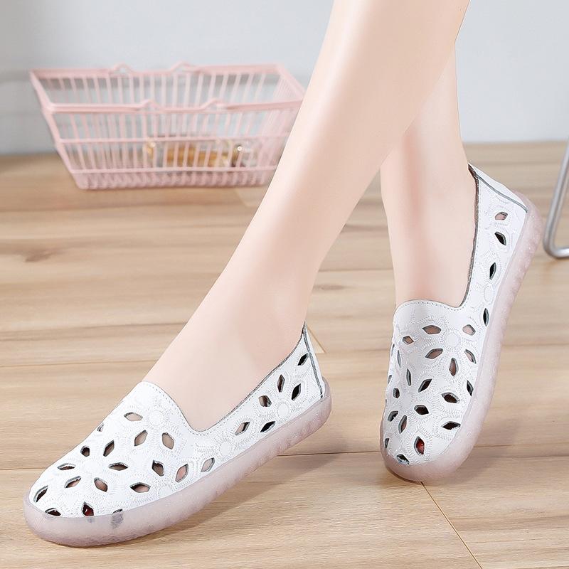 New Moccasins Women Flats 2024 Autumn Woman Loafers Genuine Leather Female Shoes Slip On Ballet Bowtie Women's Shoe Size 35-43