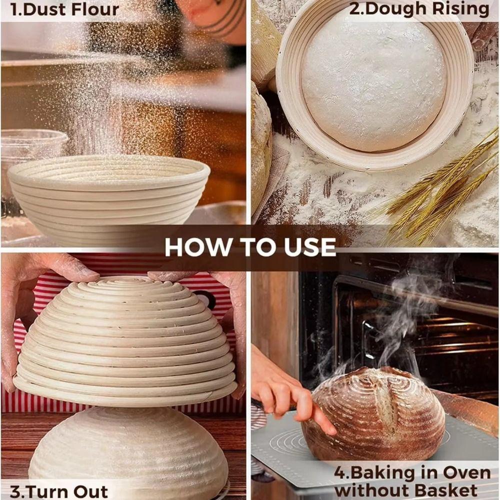 Round Bread Proofing Basket with Liner Dough Fermentation Basket  Sourdough