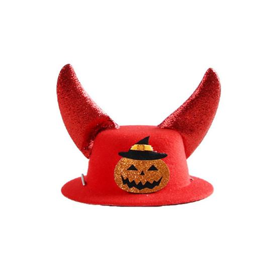 Halloween Pet Hat Cat Formal Hat with Horns Pumpkin Spider Hat Adjustable Headpiece for Small Dogs And Cats Holiday Costume Accessory