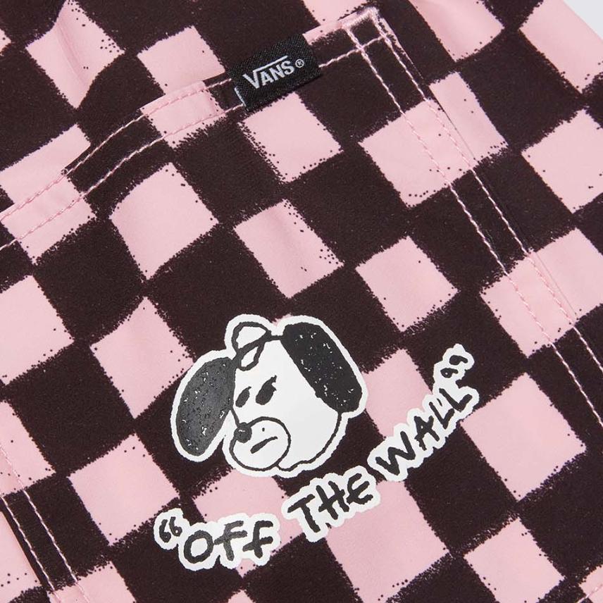 Vans X Riroo Asian Artist Series Off The Wall Riroo Dog Fashion Simple Trendy Aesthetic Casual Shorts Women Shorts Black Pink VN000QF7FB0
