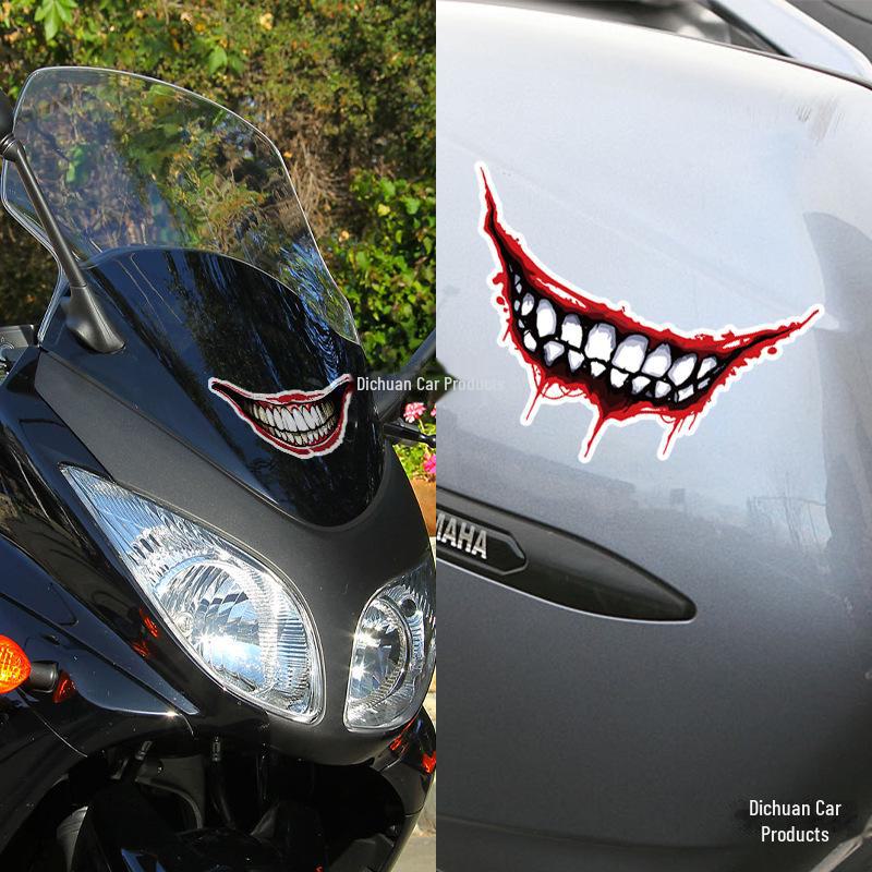 Autocolante de Halloween Blood Lips Evil Clown pentru cască de mașină și motocicletă