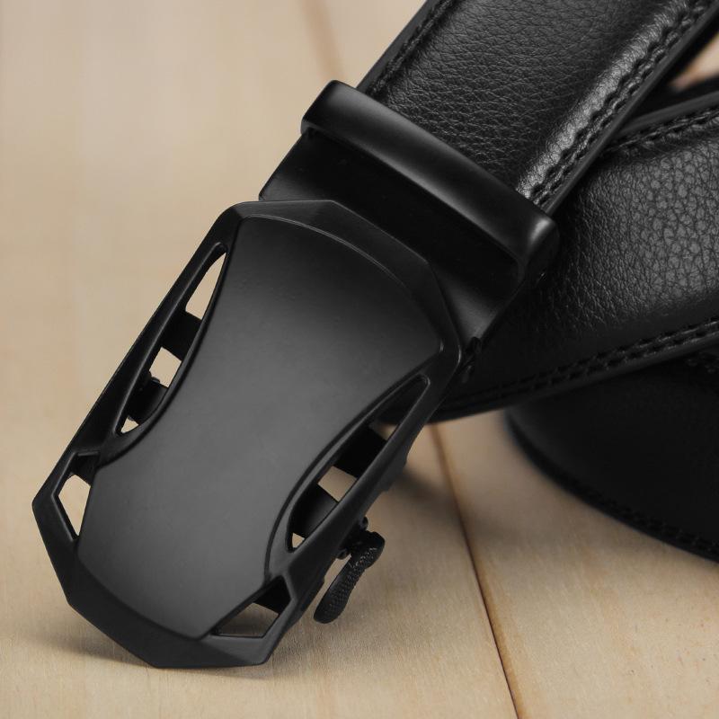 Belt for Men's Automatic Buckle Genuine Leather Cowhide Belt Business Simple Trouser Belt