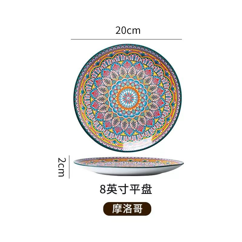 6.5in/8in/10in Ceramic Plates Egg Plate Bone Disc Western Steak Main Course Plates Shallow Flat Plates