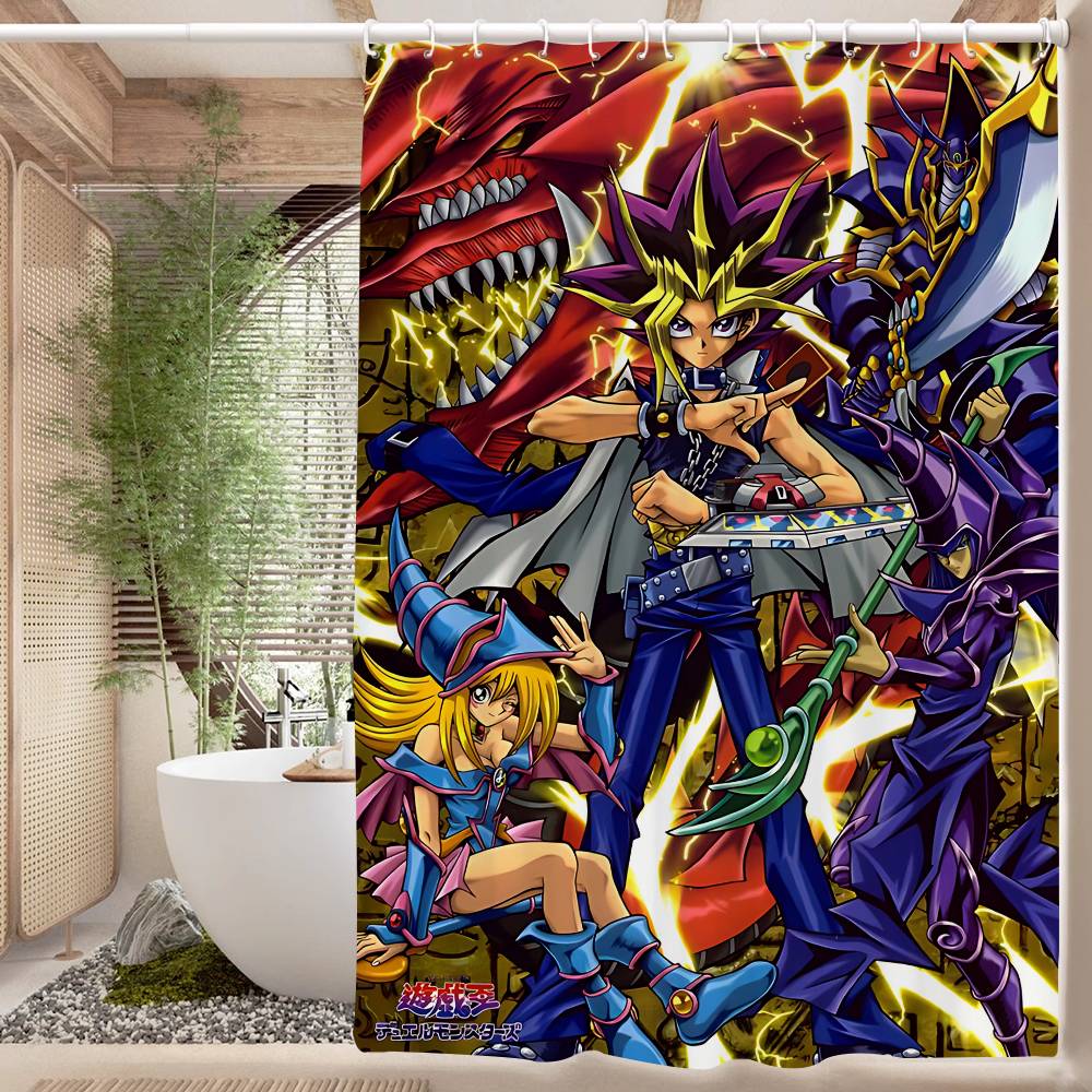 Amine Yu Gi Oh Retro Duschvorhang Sommer Strand Badezimmer Dekorativer Duschvorhang, Wasserdicht