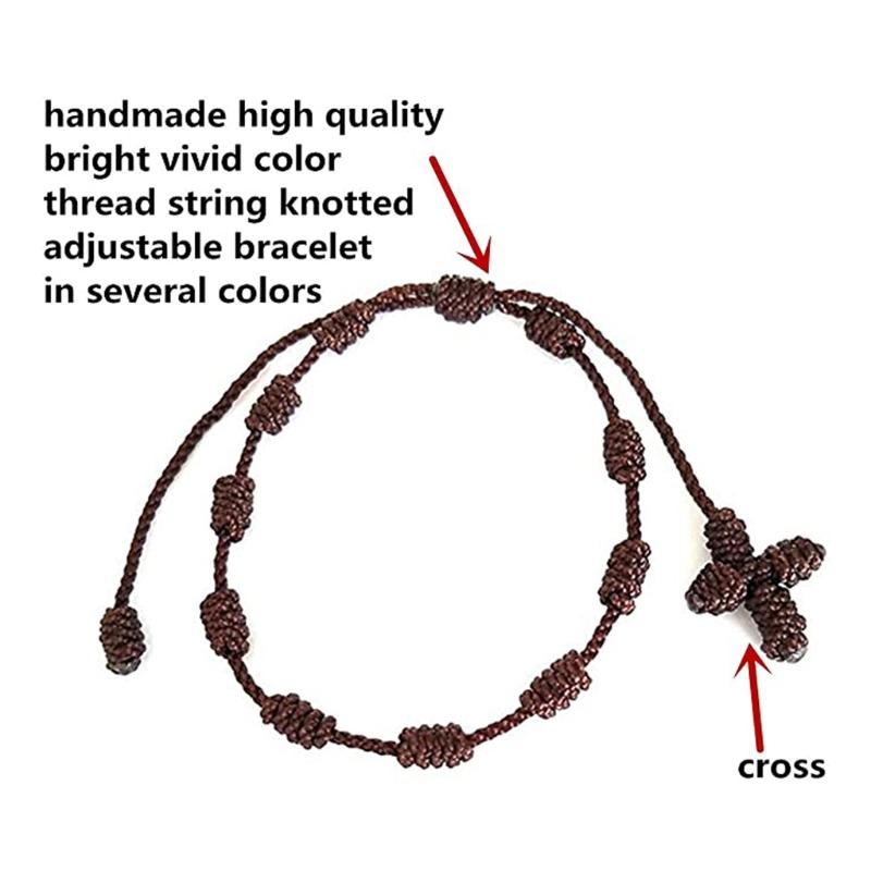 12 Pieces 7 Knot String Kabbalah Bracelet for Protection Adjustable Good Luck Tibet Bracelets Amulet Gift for Men & Wome