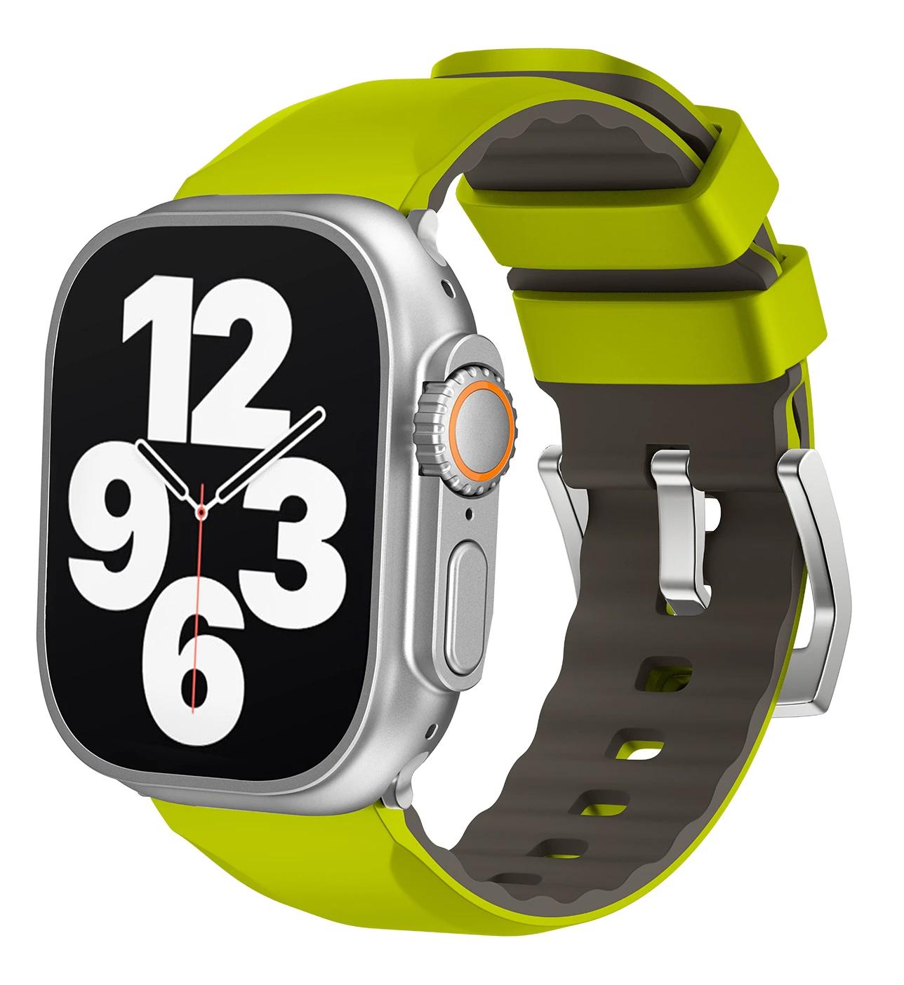 

Two-color Silicone Strap for Apple Watch Ultra Band 49mm Series 10 46mm 42mm Bracelet iWatch 9 8 7 6 5 SE 45mm 41mm 44 40mm Band S10 42mm-38 40 41mm