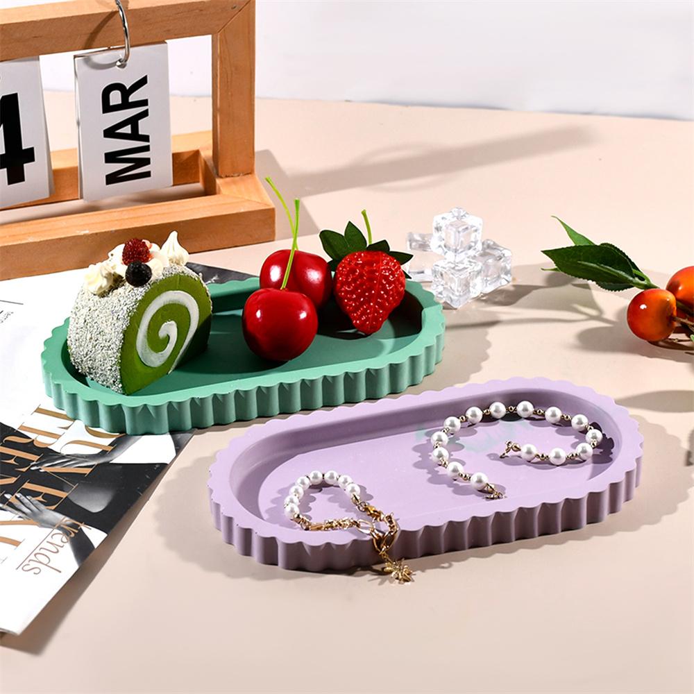 Cement Mold Heat-Resistant Resin Mold Jewelry Tray Silicone Mold Oval For Home Decor Table Centerpiece Room Decor