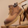 New Men's Casual High-top Boots, Anti-slip and Wear-resistant Thick-soled Height-increasing Shoes, Street Retro Work Boots