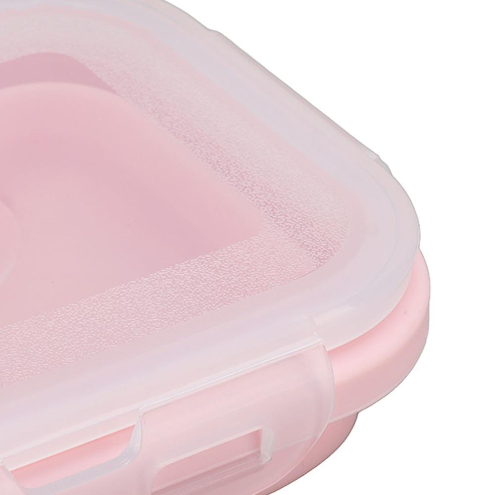2PCS Silicone Lunch Storage Container Collapsible Design Airtight Kitchen Organizer For Camping