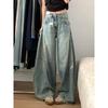 Jeans Usurati Donna Autunno Taglio a Coltello Curvo Gamba Larga Rilassata Gamba Dritta Slim Pantaloni a Straccio
