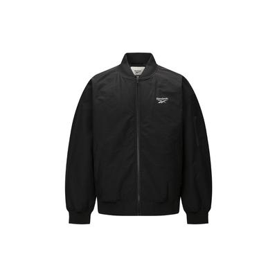 Reebok Solid Color Casual Versatile Jacket Unisex Jacket Black 24FRE201UGH0