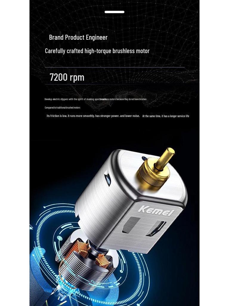 Kemei KM-2299 Mașină de tuns păr reîncărcabilă USB pentru sculptură de precizie și uz de salon